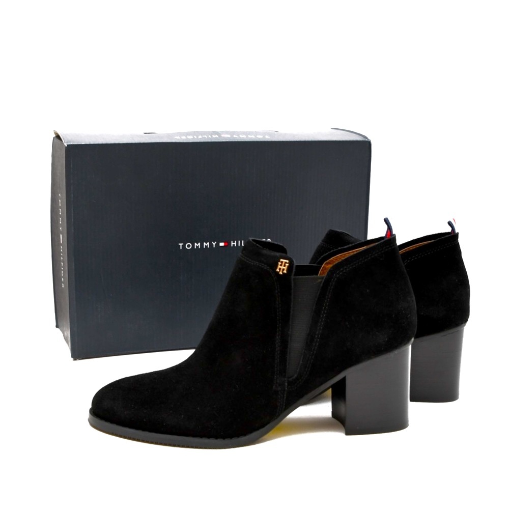Tommy Hilfiger Black Suede Ankle Bootie Women's size 8